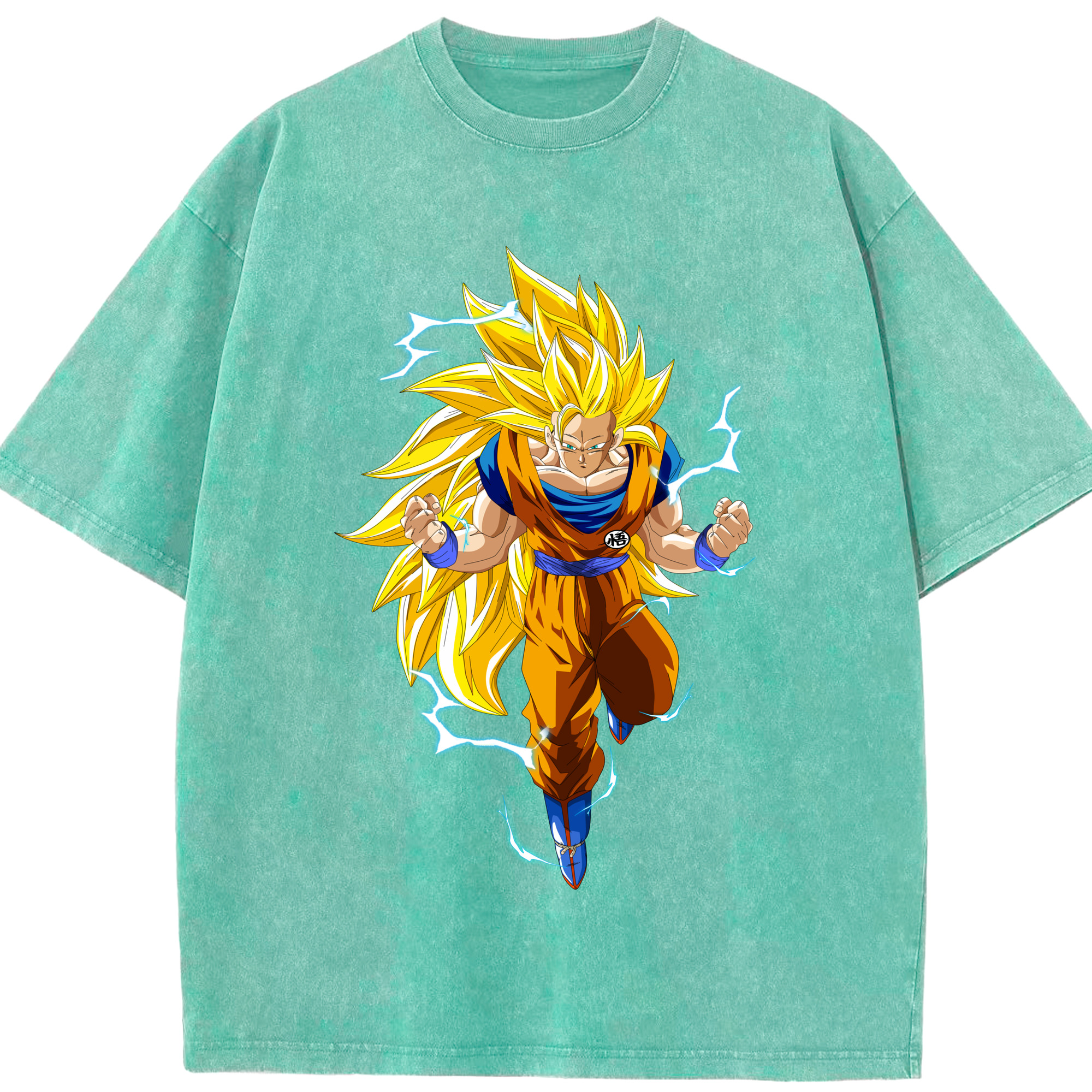 （画像用） ドラゴンボール 孫悟空（そん ごくう）Son Goku カカロット DRAGON BALL Kakarotto 綿100% ヴィンテージ風 半袖Tシャツ（フロントプリント）